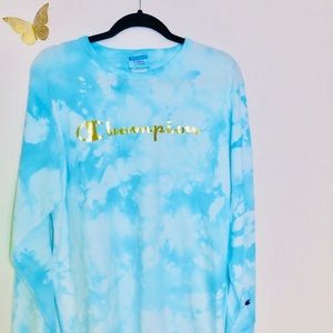 100% Authentic Skyblue OceanApparel X Champion Tee